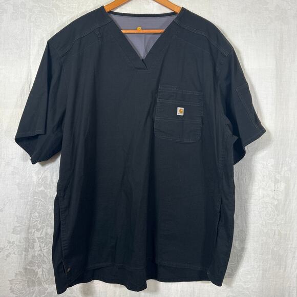Carhartt Scrub Top 2X Black Rip Stop C16418 - Picture 1 of 11
